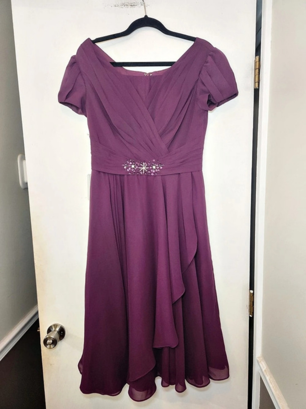 JJ'S HOUSE Purple Midi Dress Size 10 NWT Mother Of Bride/Groom, Bridesmaid,Gala